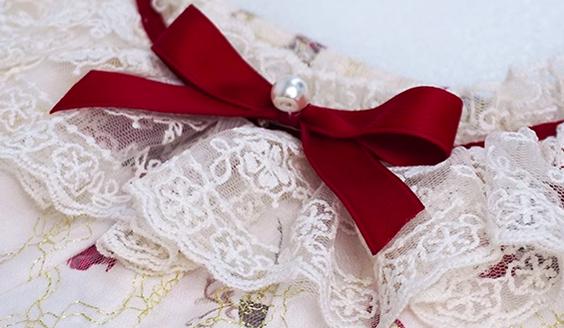 Yingtang~Plus Size Lolita Cardigan Set Elegant French Rose Print Dress 31448:402472