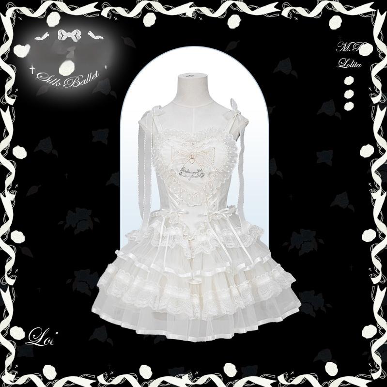 Flower and Pearl Box~Silk Ballet~Wedding Lolita JSK Dress Princess Bridal Dress (L M S XL XS) 34050:708120