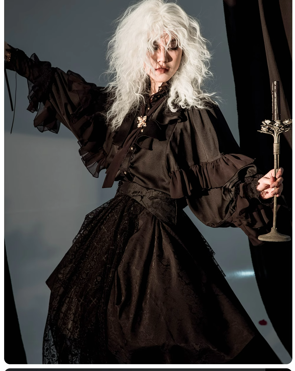 ZJstory - Dragon Bone Cemetery - Gothic Lolita Long Sleeve Blouse