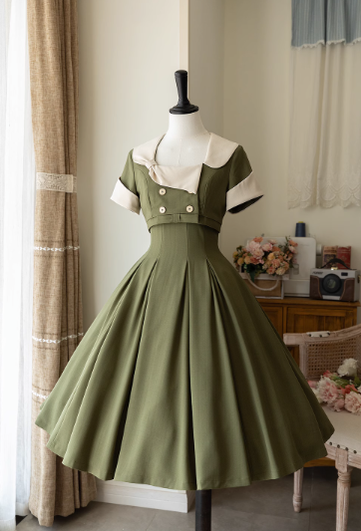 Forest Wardrobe - Waipowa Summer - Elegant and Vintage Lolita Dress S vintage green (pre-order / shipping in 30 days)
