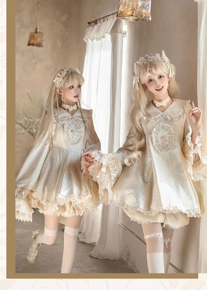 LizBird~Reincarnation of Time~Elegant Lolita OP Set with Waist-Cinching and A-Line Styles