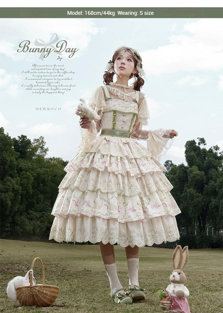 Mewroco~Daily Bunny~Classic Lolita JSK Dress with Bunny Prints