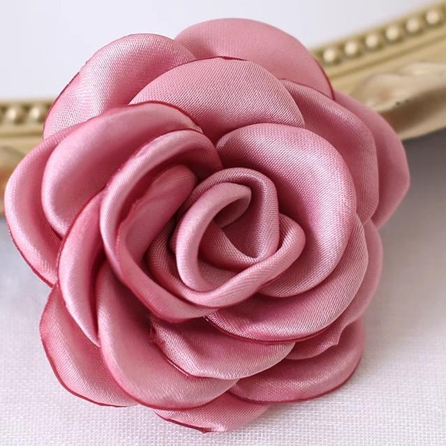 Xiaogui - Retro Lolita Brooch Rose Hairpins Flower Headdress Red bean color