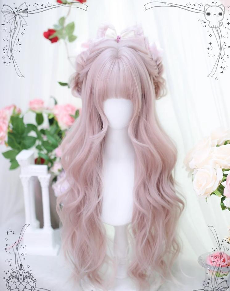 Dalao Home~Wen Wen~Natural Pink Lolita Wigs Long Curly Hair   