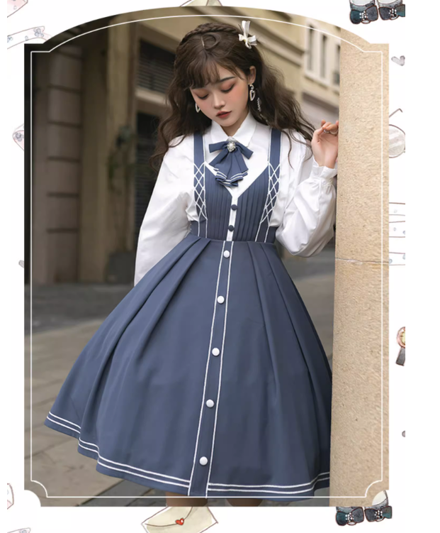 (Buyforme)Chunlv Lolita~Book of Lies~Elegant College Style Princess JSK Set   