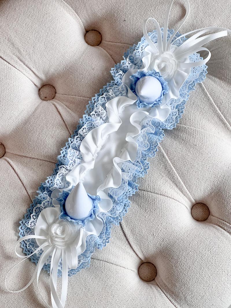 MAID~Gothic Lolita Halloween KC Devil Horn Hairband Customizable Color White x Blue 32552:397268