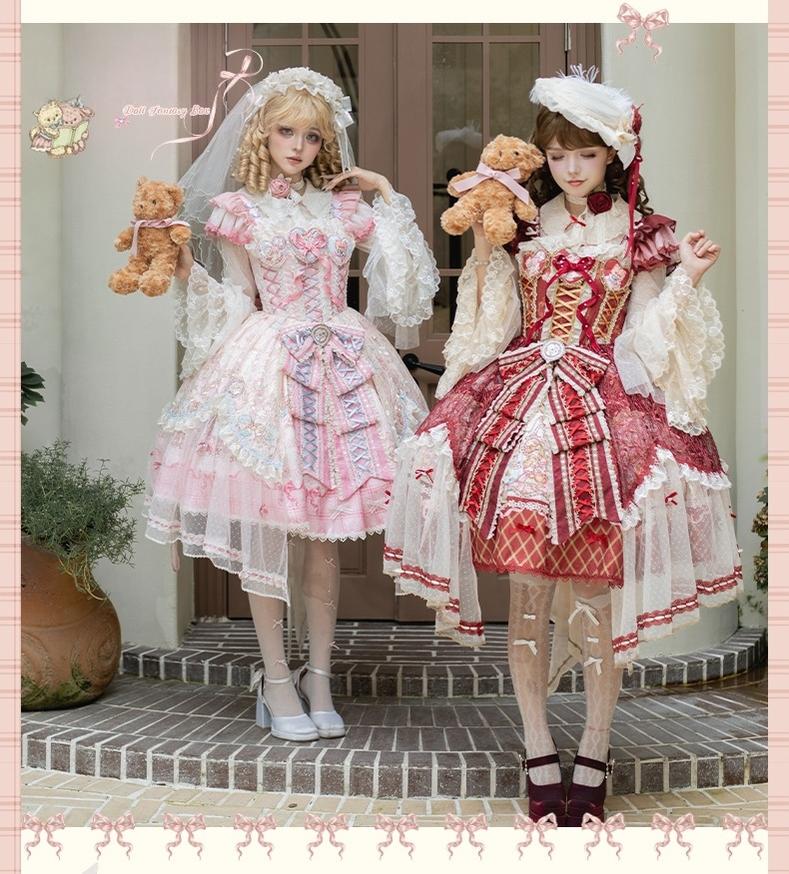 YingLuoFu - Doll Fantasy Box - Sweet Lolita JSK Dress & Tulle Blouse Set 44261:801514
