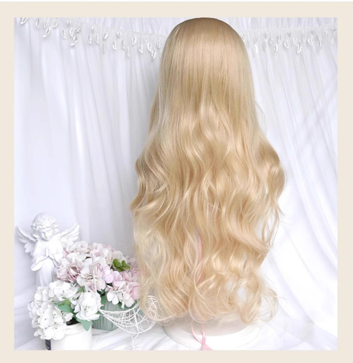 Sinwavy~Elegant Lolita Platinum Wig Long Curly Layered Wig   