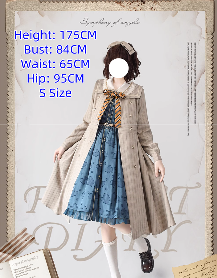 Forest Wardrobe~Classic Lolita OP Autumn Lolita Antique Dress With Stripe   