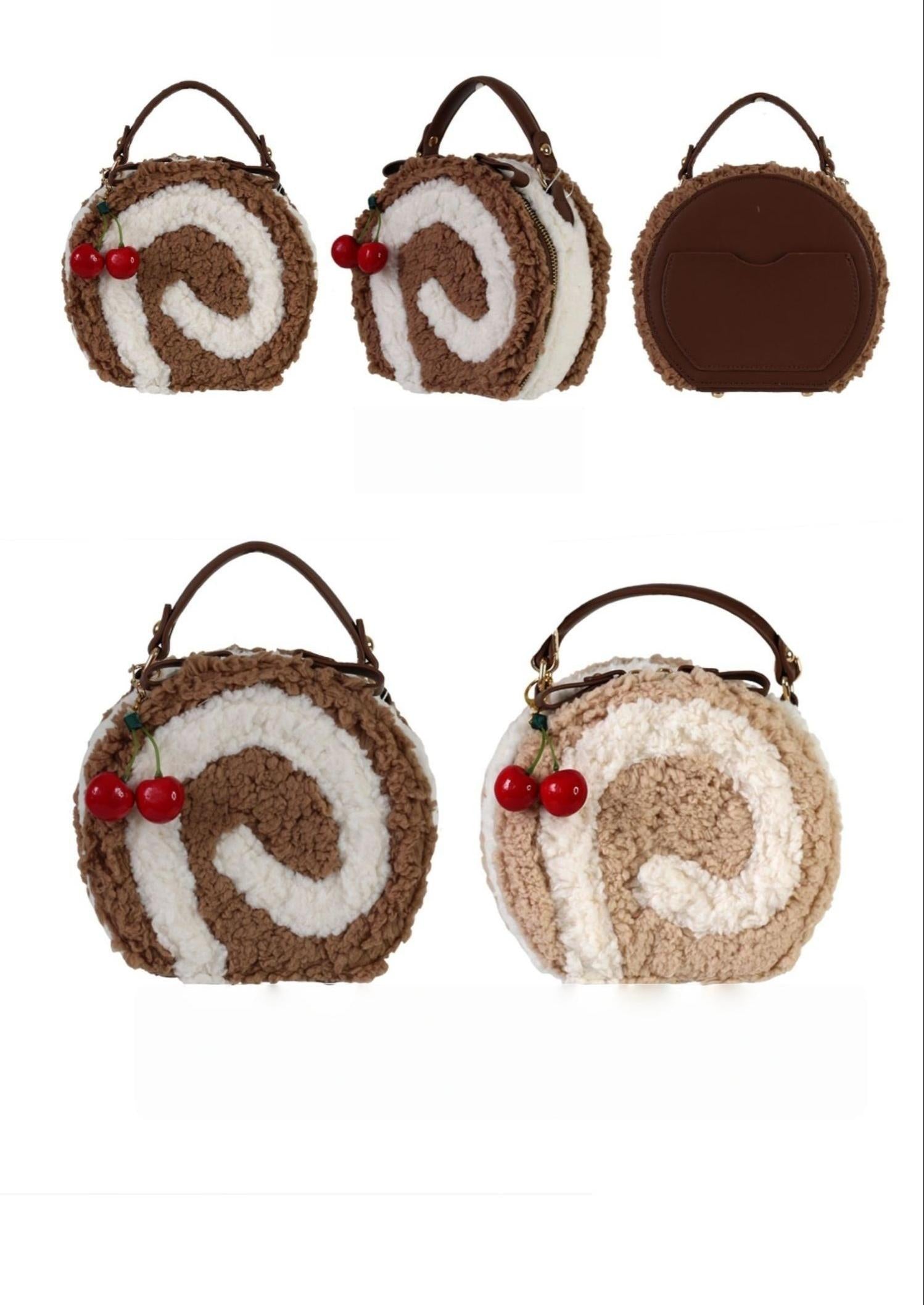 LovelyLota - Little Swiss Roll - Cute Plush Lolita Bag, Adjustable Crossbody Strap