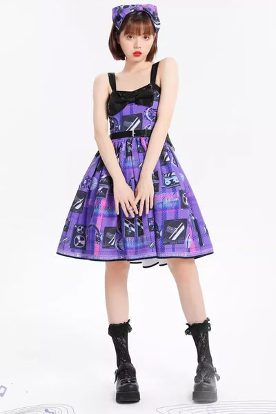 (BFM)Royal Fairy Tale~Daily Lolita JSK Dress Disco Print Dress Sweet Cool JSK   