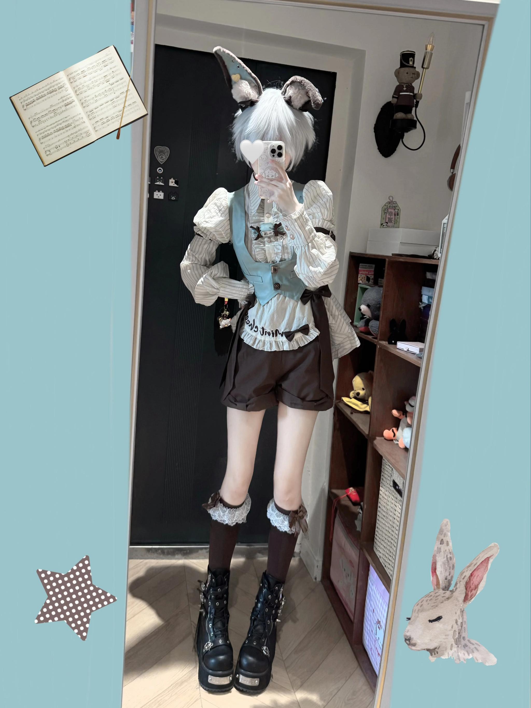 Dream Volley - Mint Chocolate Ouji Lolita Shorts or Skirt Set 45783:862343
