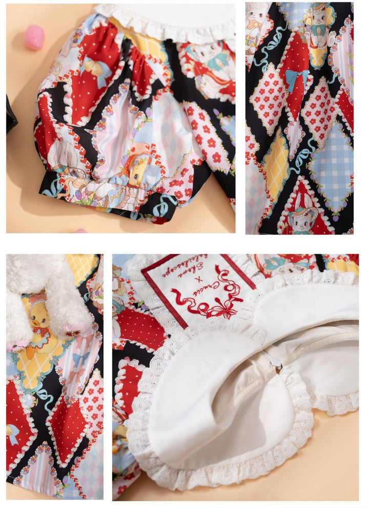 Southern Cross~Showa Kaleidoscope~Sweet Lolita OP SK and JSK with Rabbit Print 42127:727917