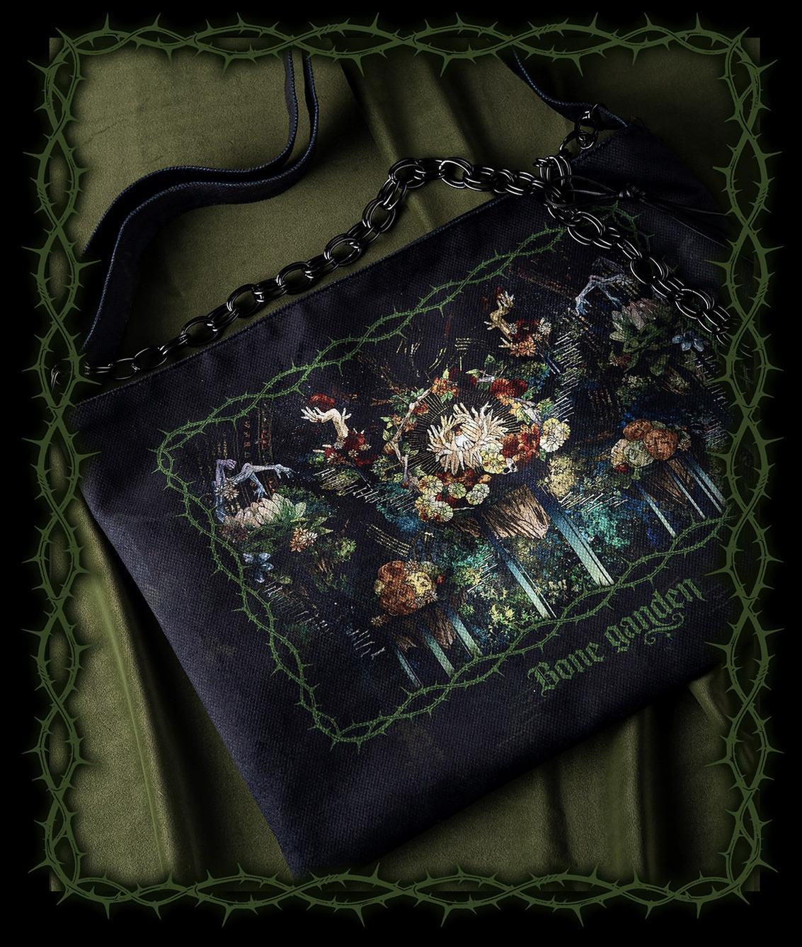 Bone Garden - Gothic Lolita Printed Tote Bag, Adjustable Strap 45188:839607
