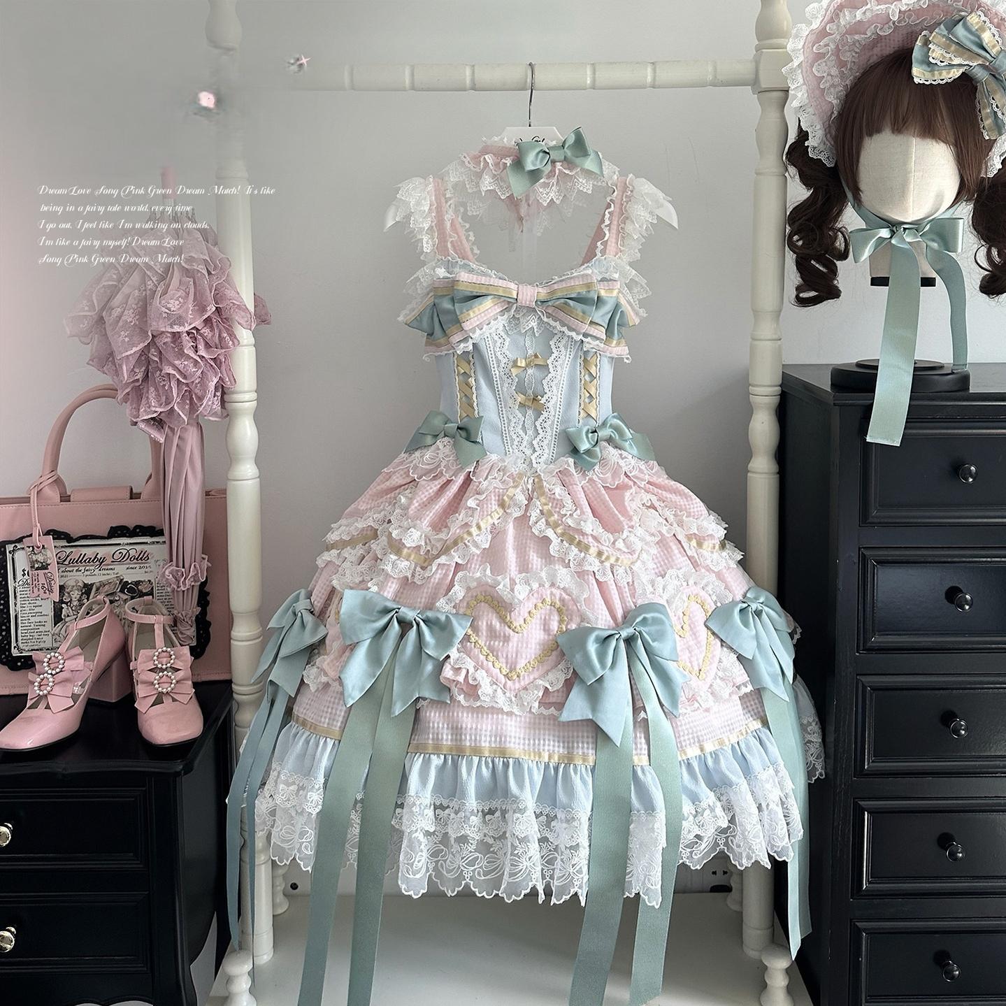 Dream Melody - Gorgeous Sweet Lolita JSK Dress, Lace & Bows (L M S) 44442:810093