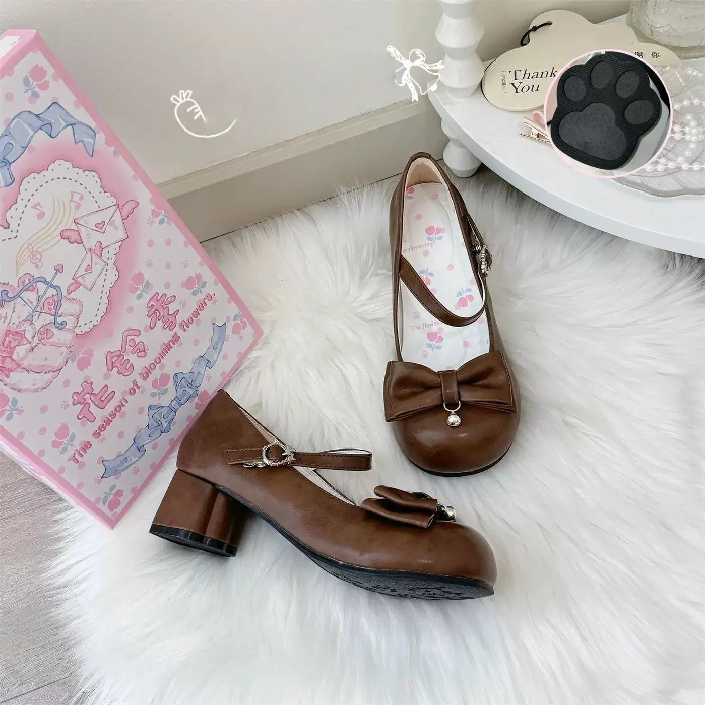 Dingbell Bunny - Sweet Lolita Round Toe Shoes, Cat Paw Heel 45672:858090