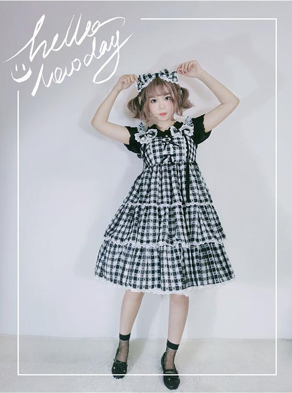Plus Size Lolita Jumper Dress Plaid Sweet JSK 1658:860207