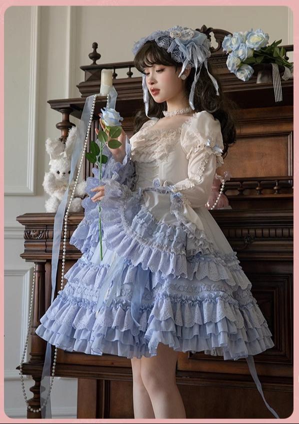 Mademoiselle Pearl~Austin in the Garden~Sweet Lolita Princess Sleeves   