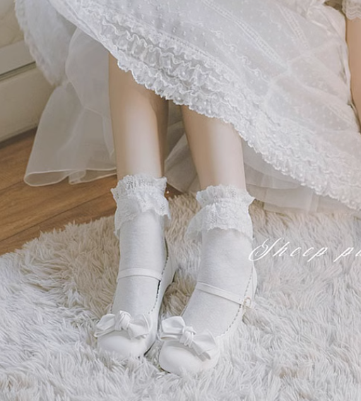 Sheep Puff~Kawaii Lolita Round Toe Mary Jane Shoes   