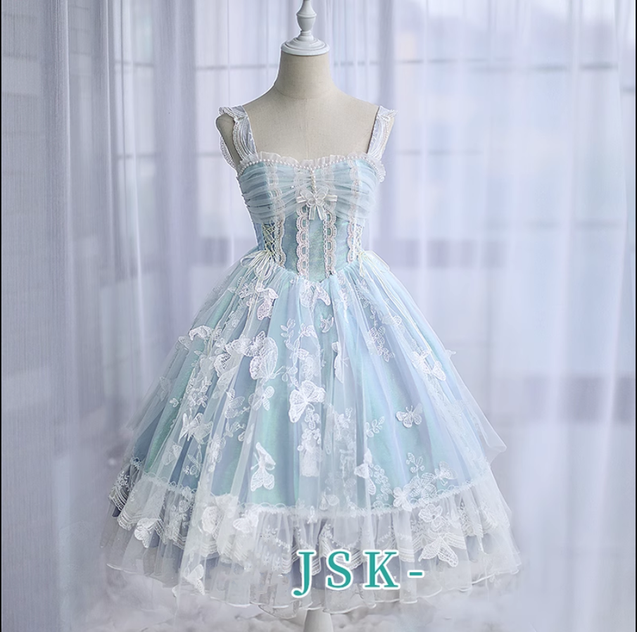 (Buyforme)FantasyMirror~ Exquisite Butterfly JSK Floral Wedding Lolita JSK Dress fress size JSK dress 