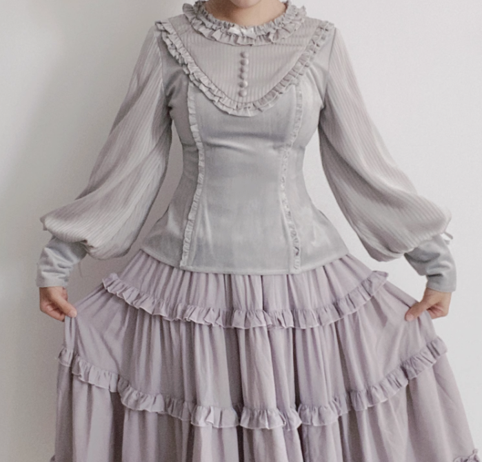 Little Dipper~Elegant Lolita Mutton Sleeve Blouse Multicolors   