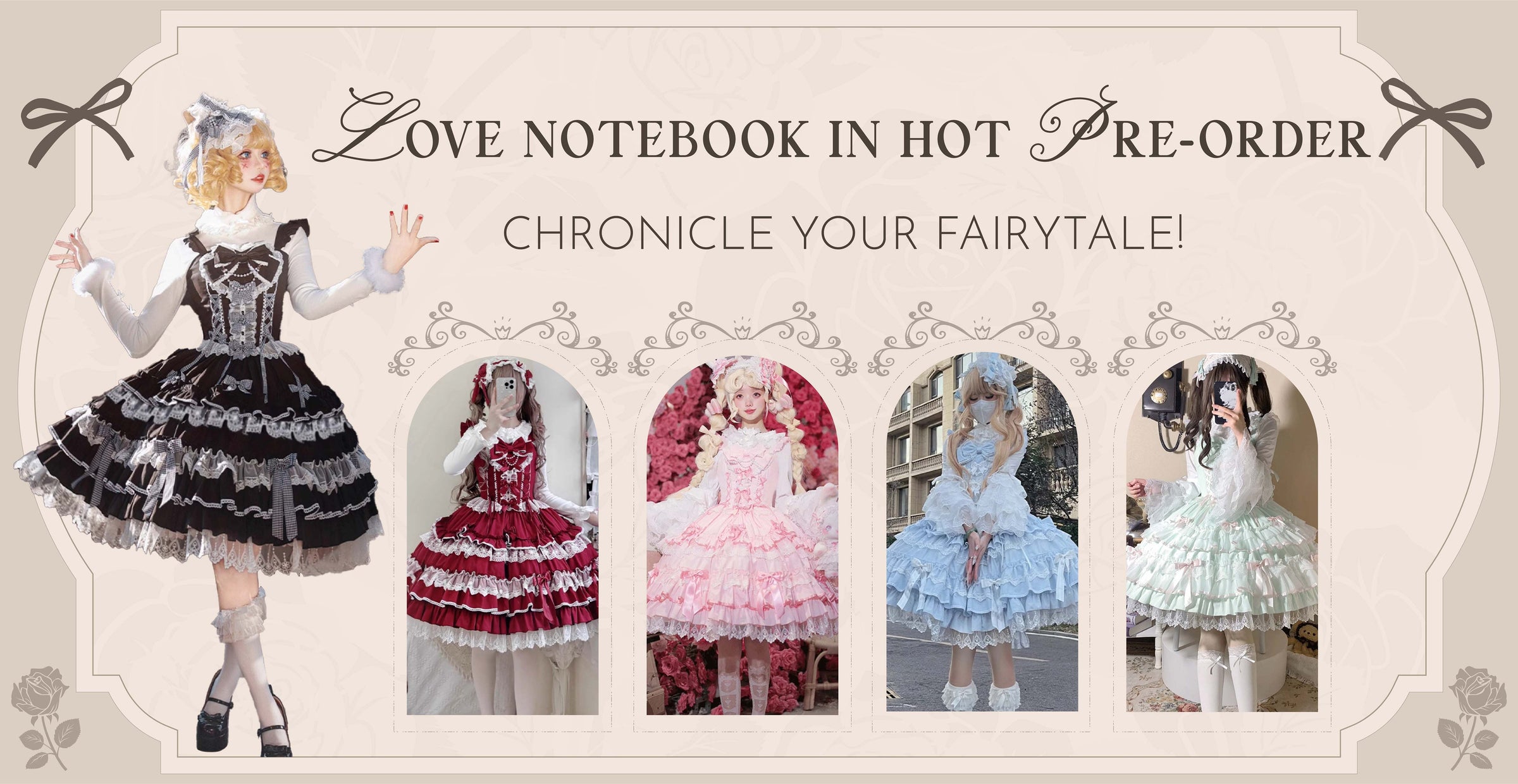 Hanguliang~Sweet Tea Party~Kawaii Lolita JSK Puppy Printed Dress with Sash
