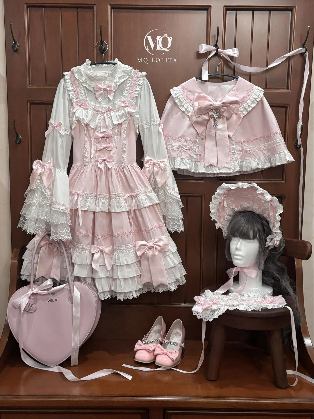 MQ Cat Ball~Maze Doll~Old School Lolita Princess Sleeves Shirt Short Cotton Blouse   