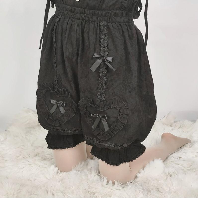 42Lolita Clearance Items Collection #47-Black short bloomers from brand Sakurada Fawn, size Large  