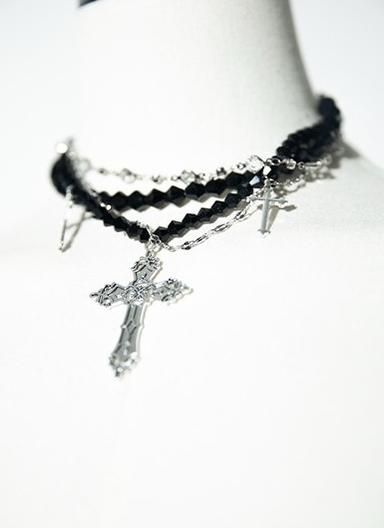 Cain and Lilith - Wool Gothic Lolita Long Coat, Cross Details (L M S) 44448:808633