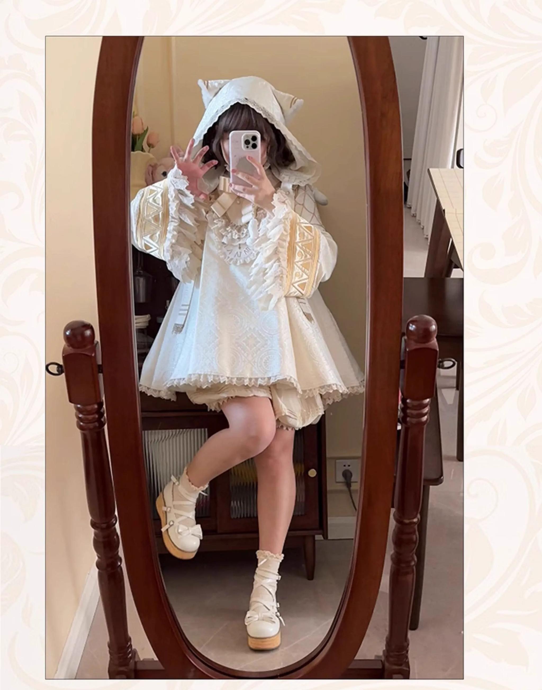 LizBird~Reincarnation of Time~Elegant Lolita OP Set with Waist-Cinching and A-Line Styles