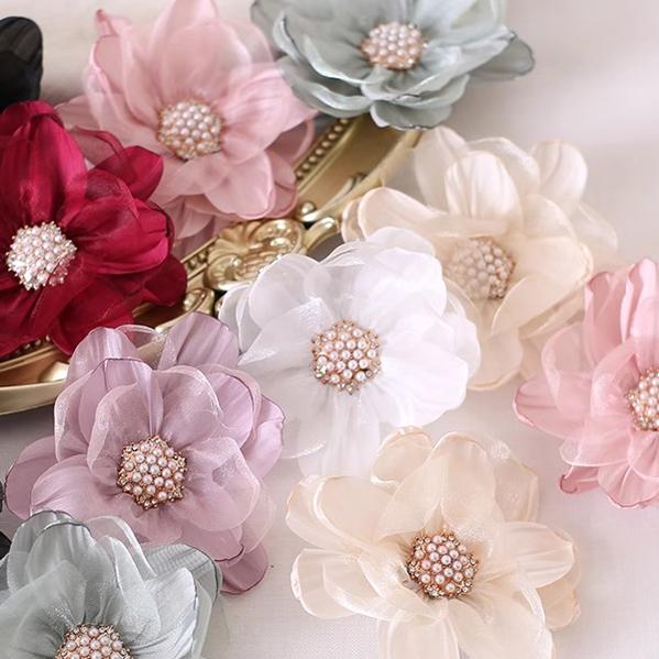 Xiaogui - Elegant Lolita Headdress Organza Flower Hairpin