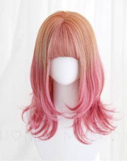MONKEEP~Maiden D~Dorothy~Medium Length Curly Lolita Wig sweetberry -new release material  