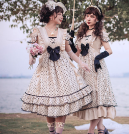 Cat-Romance~Coconut Milk Boo Boo~Elegant Lolita Polka Dot OP   