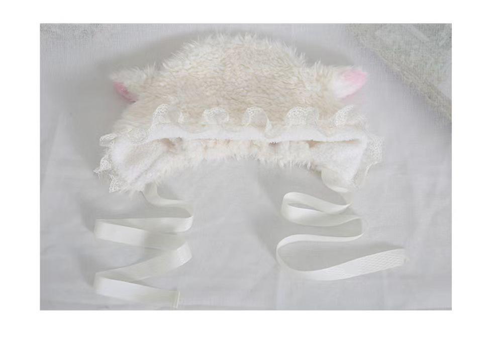 Xiaogui - Kawaii Lolita Earflap Hat Winter Lolita Earflap Hat Sheep Ear