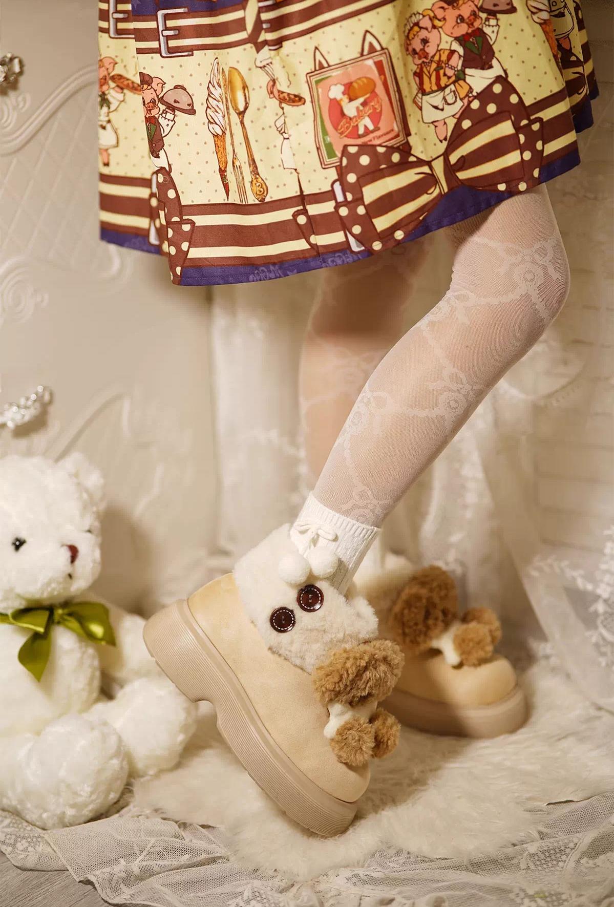 Sheep Puff - Fluffy Zoo - Fluffy Sweet Lolita Snow Boots, Animal Decorations 44263:801760