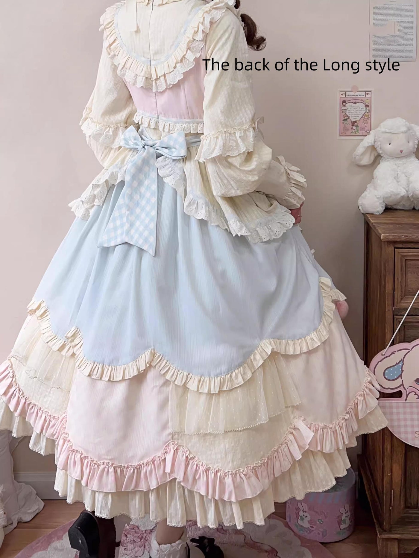 Uncle Wall Original~Sleep Macaron~Sweet Lolita OP Dress Solid Color Dress   