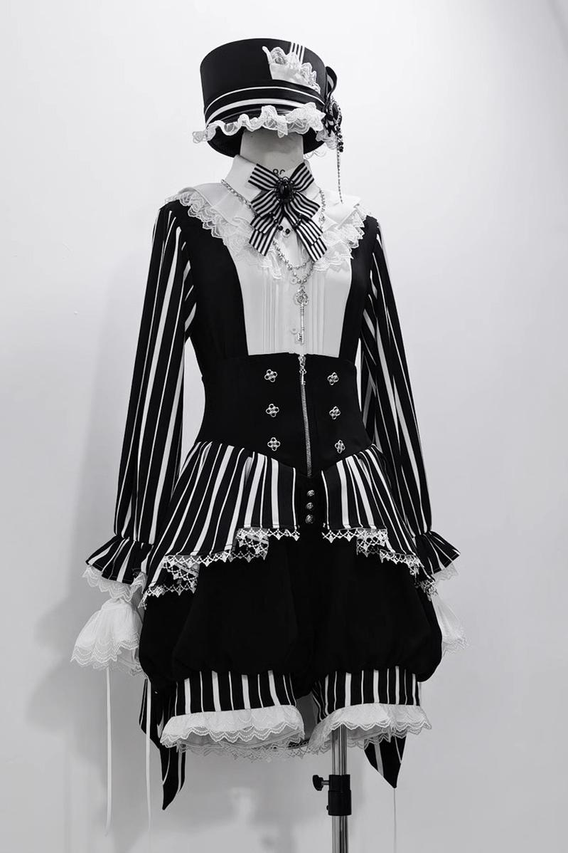 Princess Chronicles~Fancy Trick~Ouji Lolita Long Sleeve Shirt Vintage Shorts Suit   