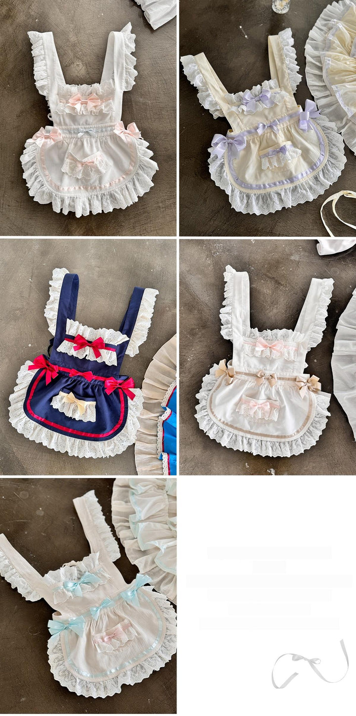 POSHEPOSE~Maid Bunny~Gorgeous Sweet Lolita OP Dress with Detachable Sleeves and Apron 41664:720566