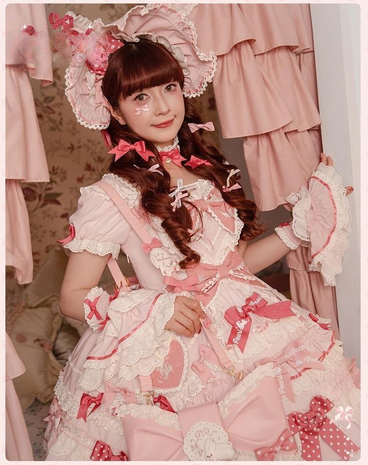 Mademoiselle Pearl~Bow Rabbit~IP Collab Sweet Lolita OP in Multiple Styles 43054:764044