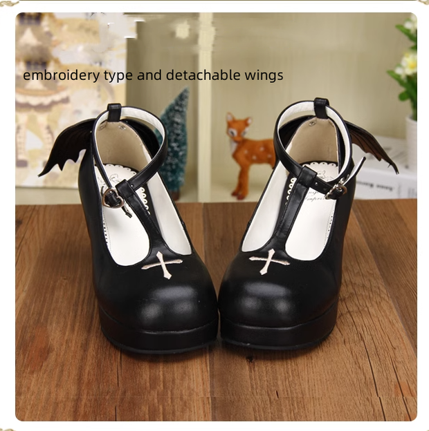 Angelic Imprint~Gothic Lolita Wings and Cross Shoes for Chistmas