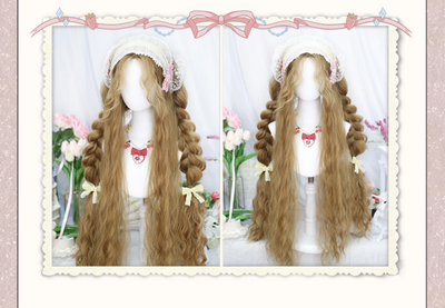 Dalao~Maeda~Anime Ponytail Lolita Natural Wool Curly Long Wig   