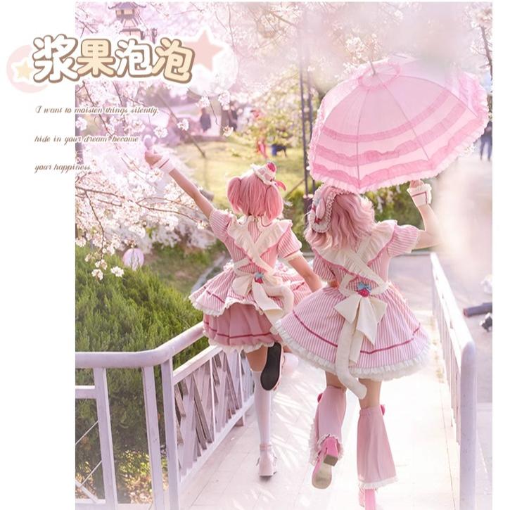 Sakurahime~Berry Bubble~Cute Lolita OP Dress Two Kawaii Styles   