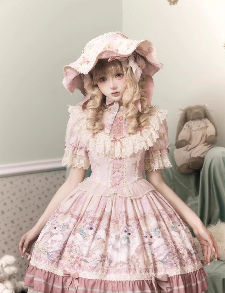 Bolero~Liliana Cat~Sweet Lolita Gorgeous OP Dress with Soft Lace & Organza