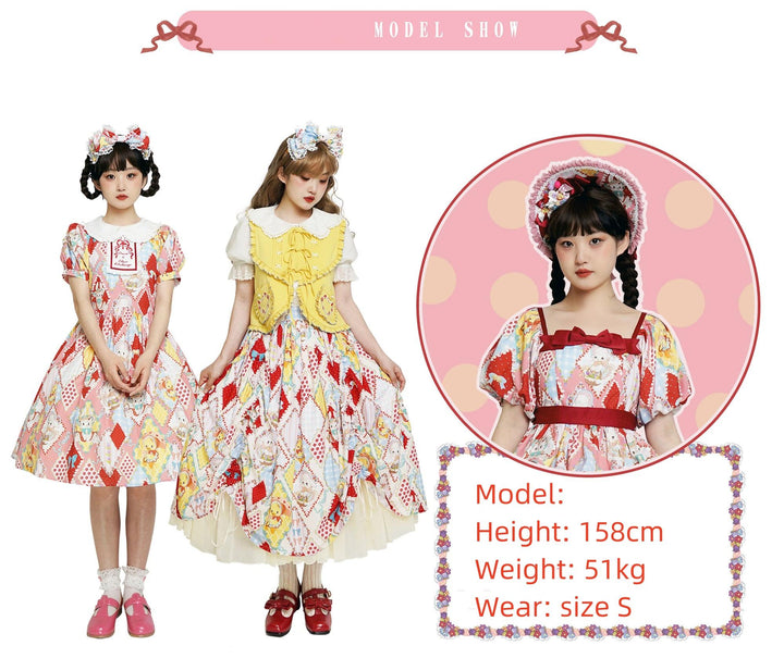 Southern Cross~Showa Kaleidoscope~Sweet Lolita OP SK and JSK with Rabbit Print