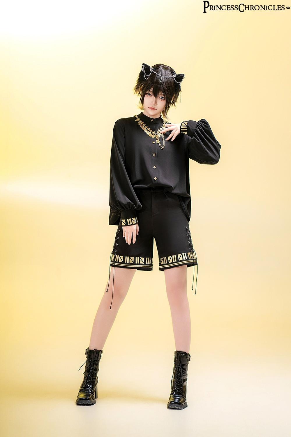 Princess Chronicles~Black Cat~Ouji Lolita Shorts with Embroidered Straight Leg 42388:738708