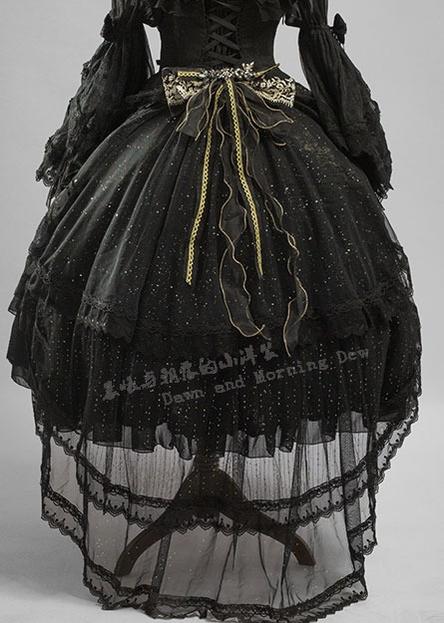Dawn and Morning - Classic Lolita Accessories Elegant Lolita Headdress Trailing only Black