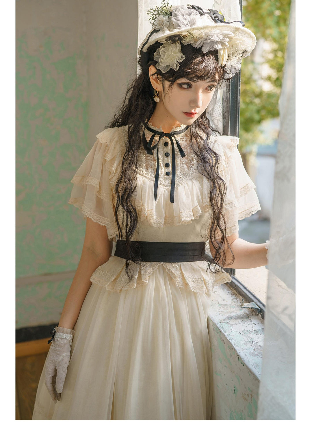 Button Bear~True Summer~Classic Lolita OP Dress with Hat and Hairband