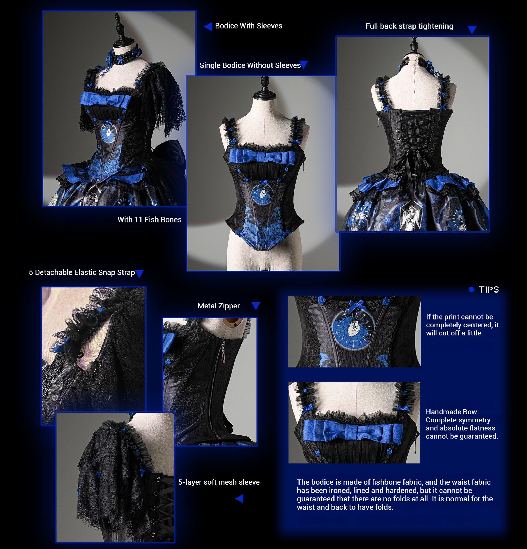 Caged Bird Hotel~Eclipsed Moon Gallery~Plus Size Halloween Gothic Lolita Skirt & Bodice Set 42951:759035