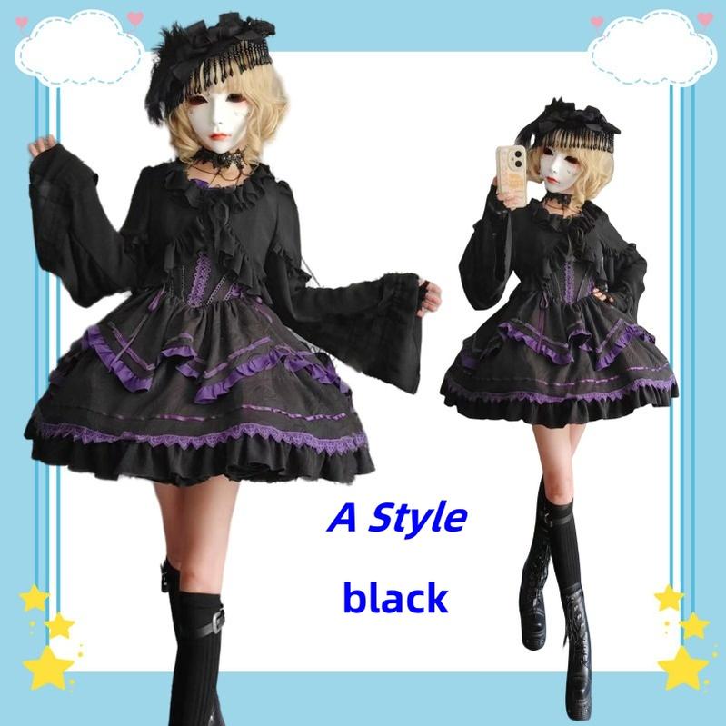 Teddy Bear - Sheer Lolita Cardigan Long Sleeve Lolita Cape Rabbit Ear S A style black(suitable for outerwear only)