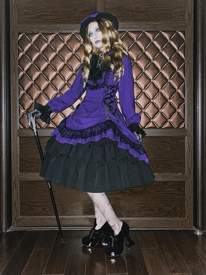 Miss Point~Perintz Manor~Gothic Lolita OP Long Sleeve Retro Lolita Dress 39904:643092